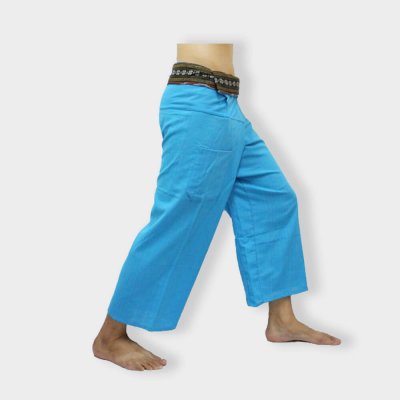 thai blue cotton fisherman pants make great beach pants