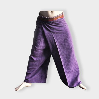 thai purple cotton fisherman pants hippie pants