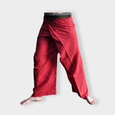 thai red cotton fisherman pants festival pants